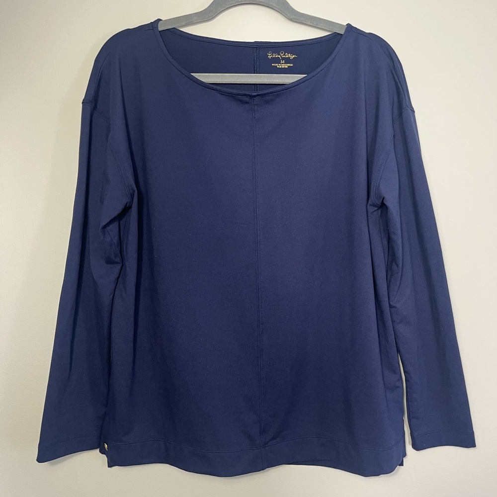 Lily Pulizter Size M Navy Blue Long-Sleeve Top